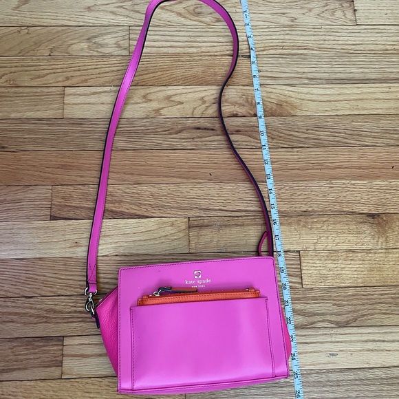 Adelia Hadley 2way Leather Bright Neon Crossbody Messenger removable strap clutc - Picture 3 of 14